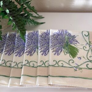 Set of 6 Vintage lavender FrenchCountry Cloth Napkins